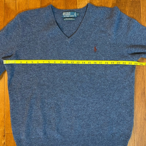 Polo by Ralph Lauren Lambs Wool V-Neck Men's Sweater Size Large - Picture 5 of 7